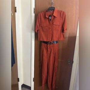 Women's Rust pants and shirt